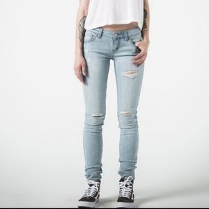RSQ Ibiza light distressed skinny jeans EUC